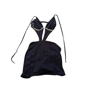 SHEIN Black Mini Dress with Silver Accents